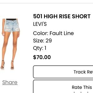 Levi's Blue High Waist Shorts Classic Style